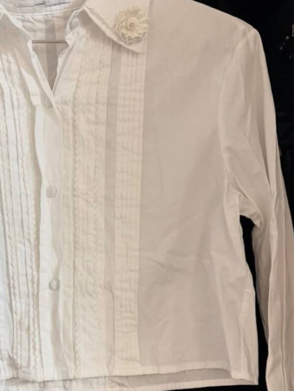 White Long Sleeve Blouse - Picture 3 of 3